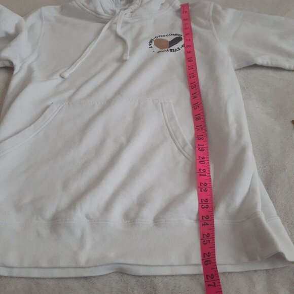 EVEREVE x 4 The Love Women's Size Small White Valuing Everyone Hooded Sweatshirt - Picture 10 of 11